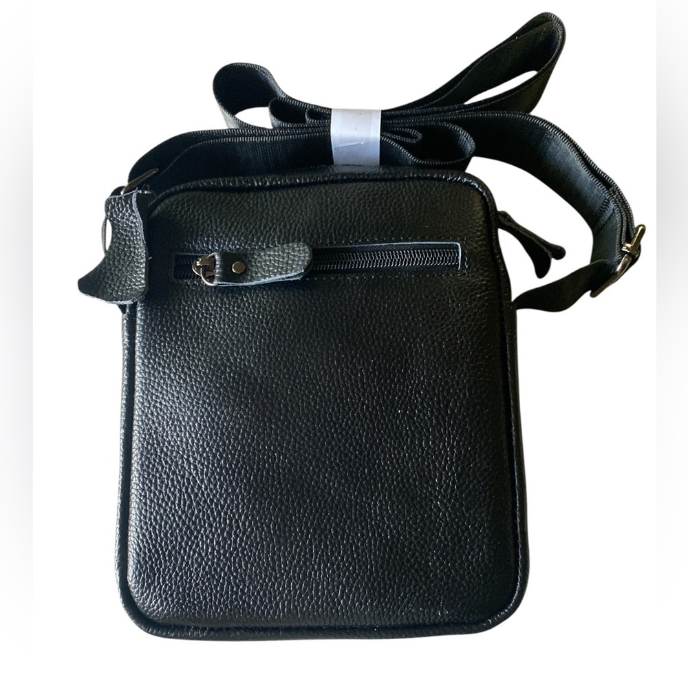 Leather Crossbody Bag Work Travel Casual Lightweight Black NWT Gorpcore - Picture 6 of 16